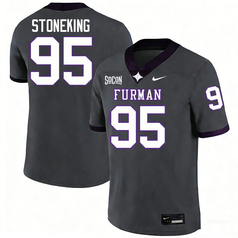 Furman Paladins #95 Joshua Stoneking College Football Jerseys,Uniforms-Grey